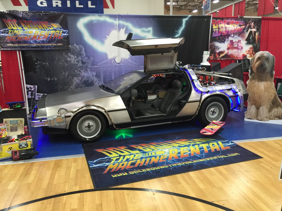 Doc Brown's DeLorean Time Machine Convention Set-up