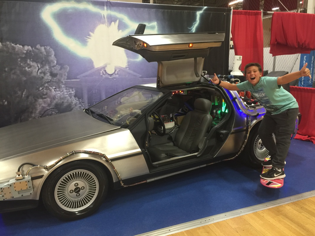 Doc Brown's DeLorean Time Machine and new Hoverboard